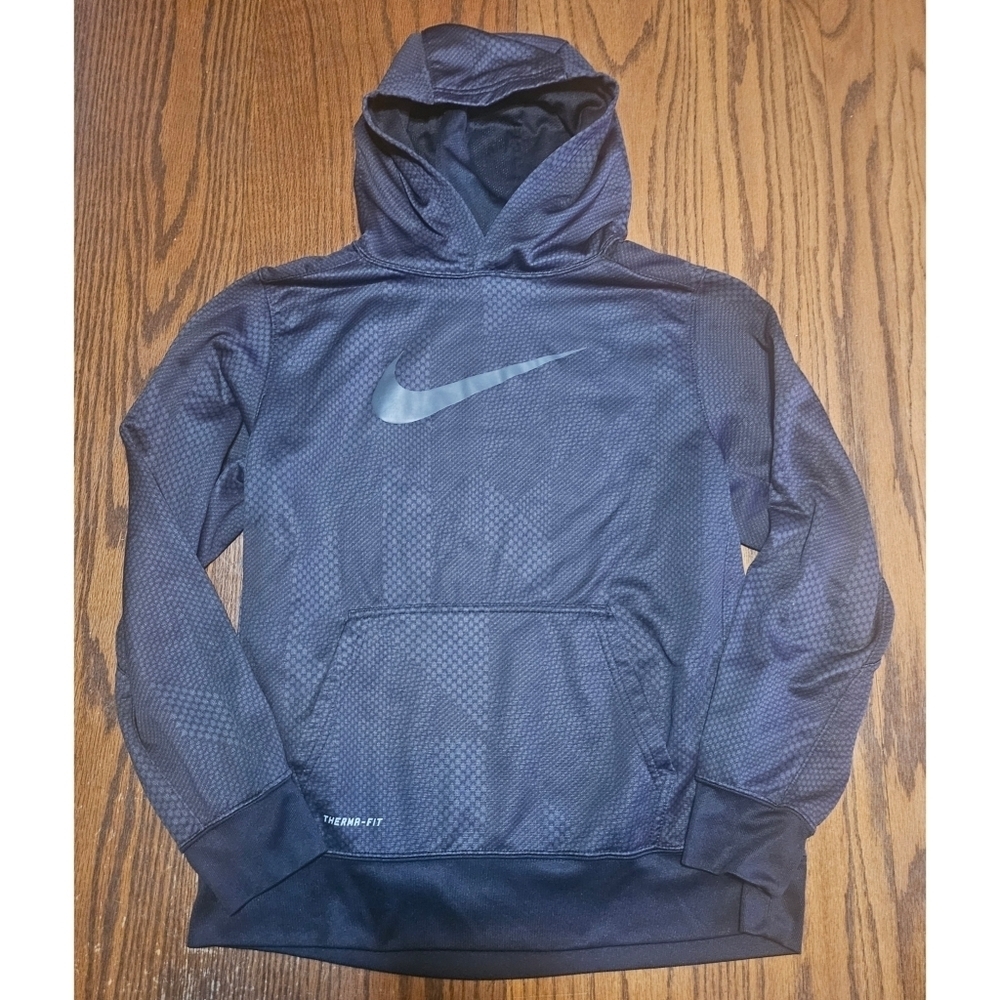 Nike Youth Black/Gray Thema-Fit Hooded Sweatshirt